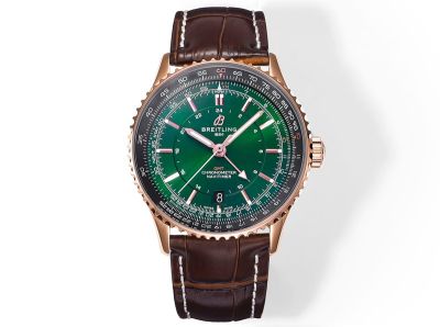 TW Factory Breitling Navitimer 41mm 2836 Movement Italian Cowhide Strap Rose Gold Case Green Dial Men Watch
